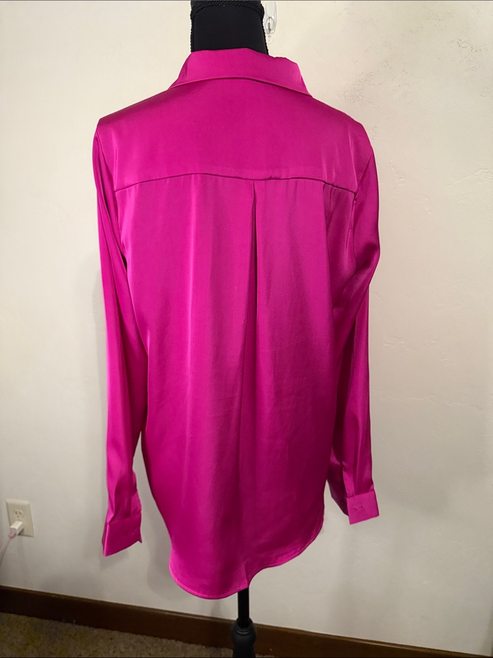 Skies Are Blue Fuchsia Button-Down Blouse - Picture 8 of 9